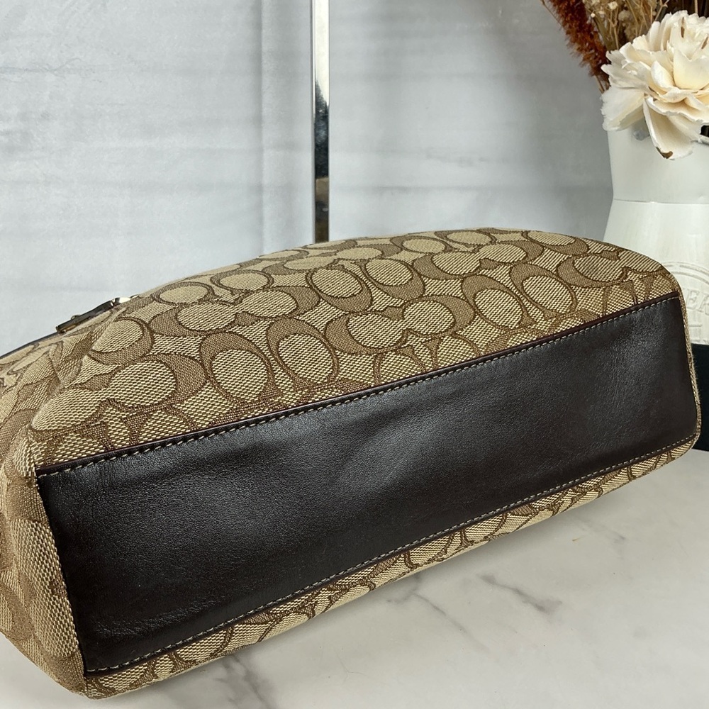 Coach Prairie Hand Fall Bag Khaki Brown Tan Jacquard Signature Crossbody Satchel - Picture 9 of 15